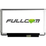 White LCD panel with Fullcon logo centered on the screen and a black connector housing at the bottom.