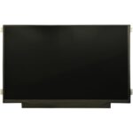 Front view of a large flat-screen monitor with a black display and metal frame, no stand visible.