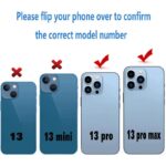 Four iPhone 13 models 13 13 mini 13 pro 13 pro max with red X marks on the first two and checkmarks on the last two