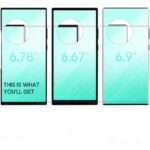 Three smartphones lined up showing display sizes 678 667 and 69 the left screen includes the text THIS IS WHAT YOULL GET