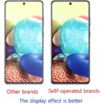 Two smartphones side by side left labeled Other brands and right labeled Self operated brands with caption The display effect is better indicating a display comparison