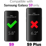 Shows compatibility works with Samsung Galaxy S9 58 inch but not with Galaxy S9 Plus 62 inch